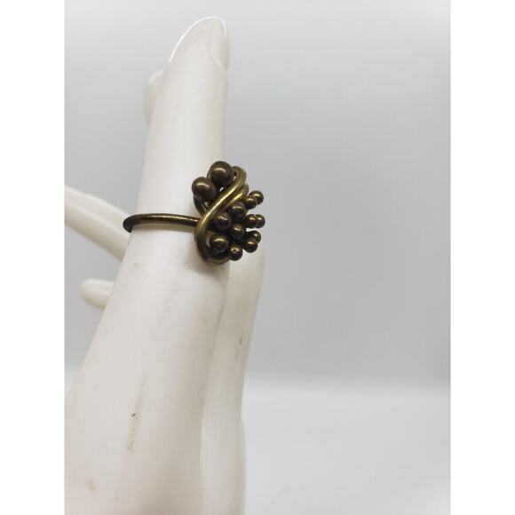 Vintage Ring Mid Century Brutalist Pal Kapenyes Style Mixed Metal sz 5.75 1960s - Picture 2 of 11